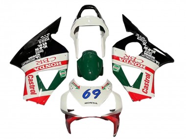 2002-2003 Honda CBR900RR 954 Motorcycle Fairings - White Red Green Glossy Black Castrol Australia