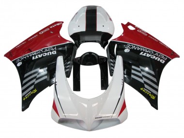 1993-2005 Ducati 748/916/996/998 Motorcycle Fairings - White Red Glossy Black Racing Performance Australia