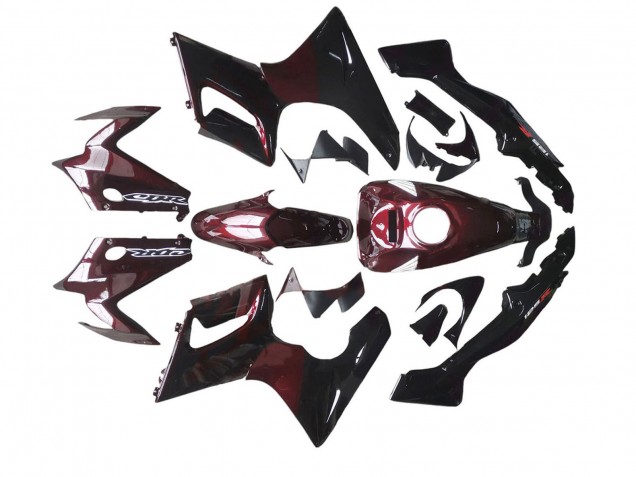 2002-2006 Honda CBR125R Motorcycle Fairings - Glossy Black Red Flame Australia