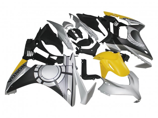 2013-2015 Honda CBR500R Motorcycle Fairings - Silver Yellow Matte Black Australia