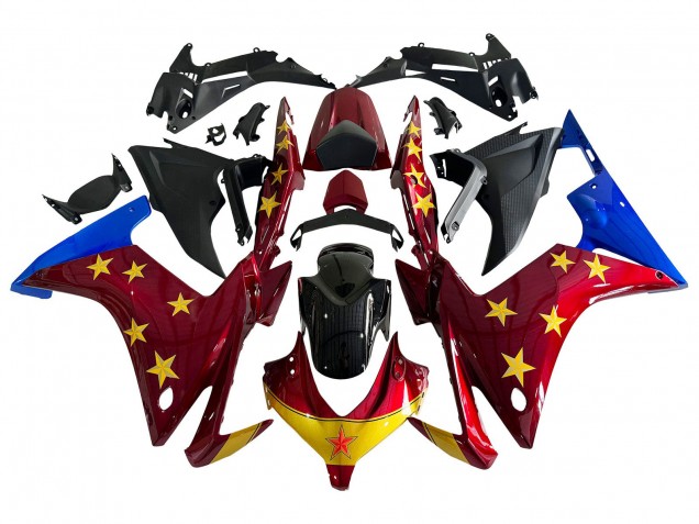 2013-2015 Honda CBR500R Motorcycle Fairings - Red Blue Yellow Star Australia