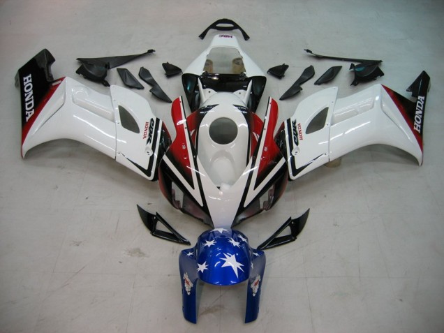 2004-2005 Honda CBR1000RR Motorcycle Fairings - White Red Glossy Black Blue Star Australia
