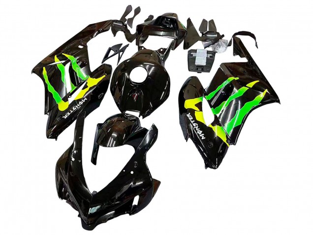 2004-2005 Honda CBR1000RR Motorcycle Fairings - Glossy Black Yellow Green Monster Australia