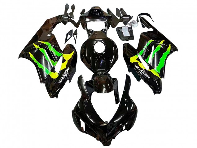2004-2005 Honda CBR1000RR Motorcycle Fairings - Glossy Black Yellow Green Monster Australia