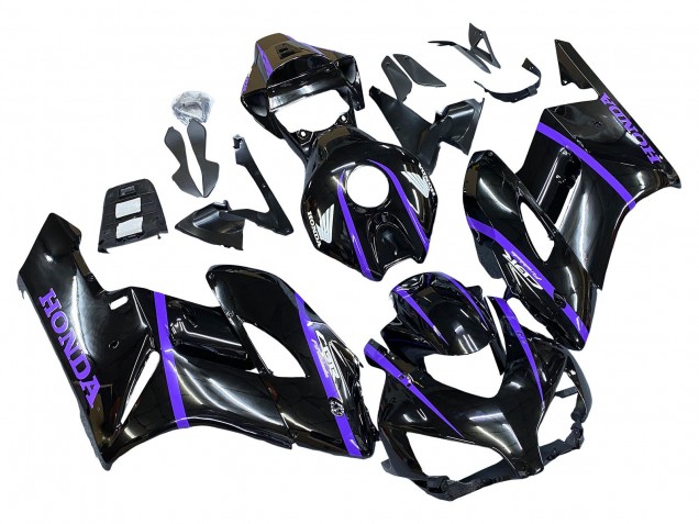 2004-2005 Honda CBR1000RR Motorcycle Fairings - Glossy Black Purple Stripe Australia