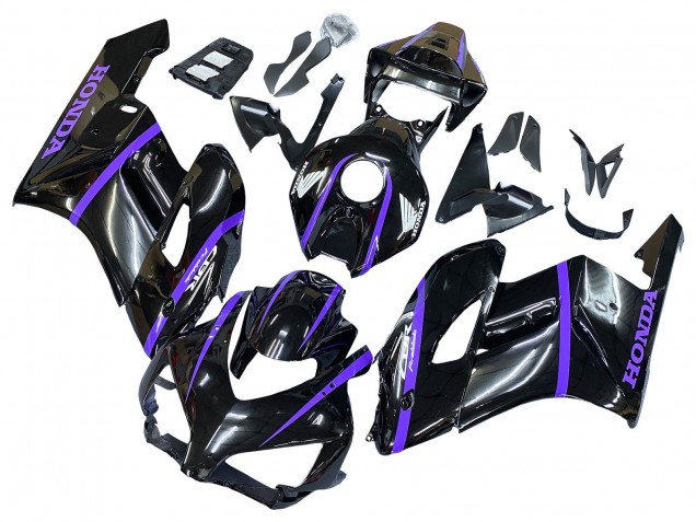2004-2005 Honda CBR1000RR Motorcycle Fairings - Glossy Black Purple Stripe Australia