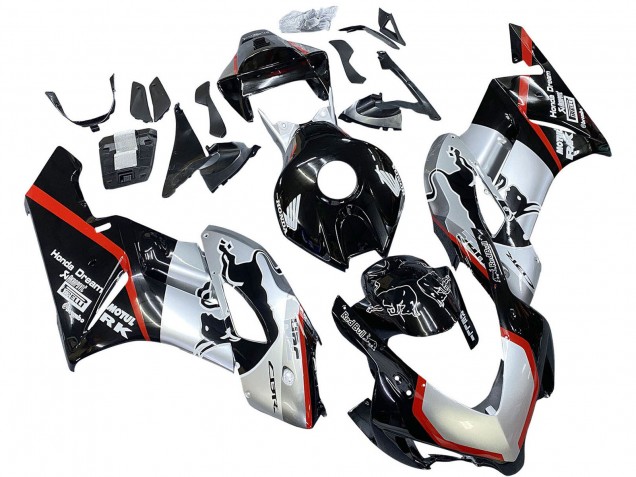 2004-2005 Honda CBR1000RR Motorcycle Fairings - Silver Glossy Black Red Stripe Australia