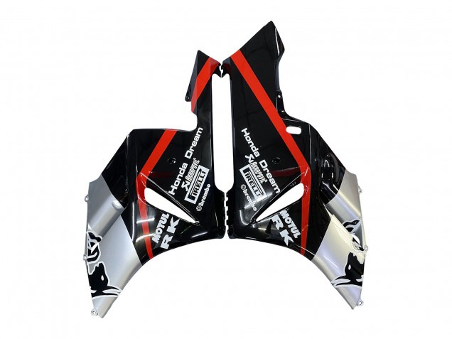 2004-2005 Honda CBR1000RR Motorcycle Fairings - Silver Glossy Black Red Stripe Australia