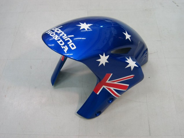 2004-2005 Honda CBR1000RR Motorcycle Fairings - White Blue Red Glossy Black Star Carrera Lee Australia