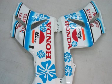 2004-2005 Honda CBR1000RR Motorcycle Fairings - White Blue Snow Nastro Azzurro 46 Australia