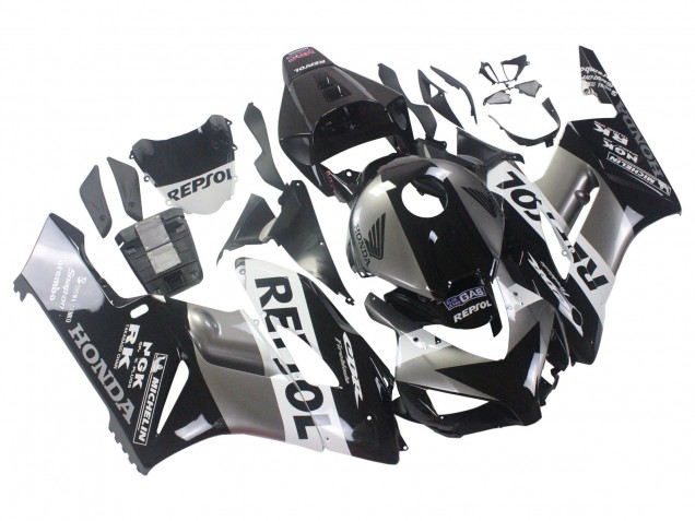 2004-2005 Honda CBR1000RR Motorcycle Fairing Kits - Silver White Glossy Black Repsol Australia