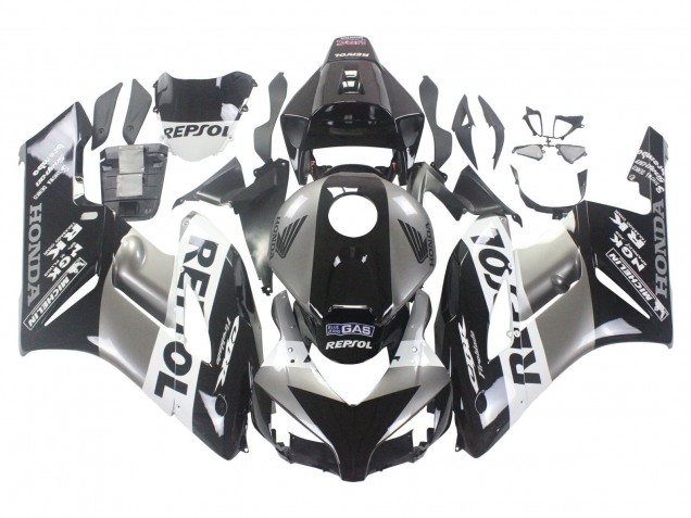 2004-2005 Honda CBR1000RR Motorcycle Fairing Kits - Silver White Glossy Black Repsol Australia