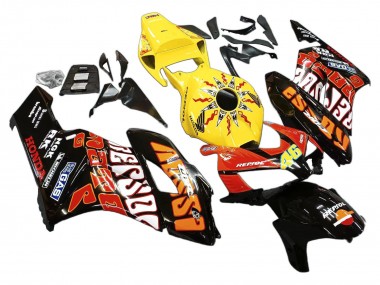 2004-2005 Honda CBR1000RR Motorcycle Fairings - Yellow Orange Glossy Black Repsol Rossi 46 Australia