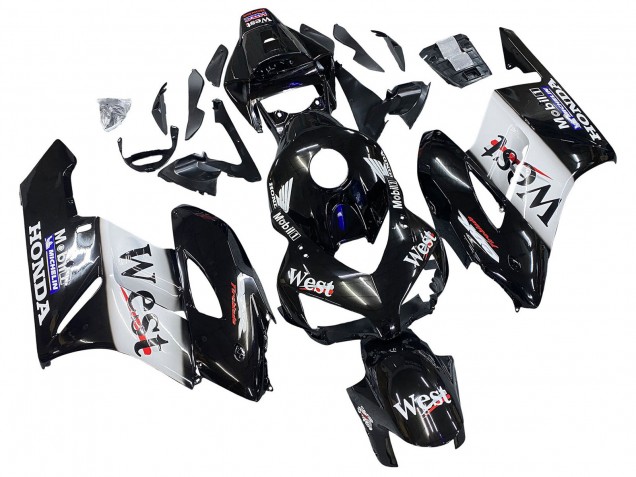 2004-2005 Honda CBR1000RR Motorcycle Fairings - Glossy Black White West Australia