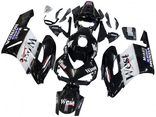 2004-2005 Honda CBR1000RR Motorcycle Fairings - Glossy Black White West Australia