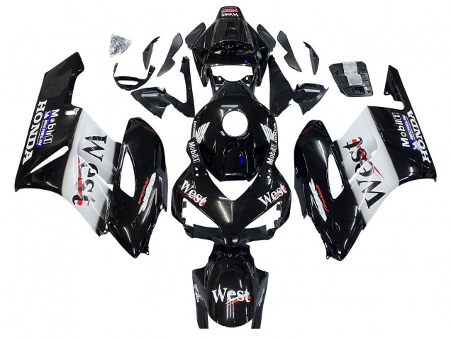 2004-2005 Honda CBR1000RR Motorcycle Fairings - Glossy Black White West Australia
