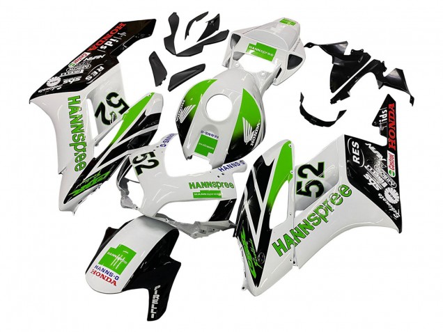 2004-2005 Honda CBR1000RR Motorcycle Fairings - White Green Glossy Black Hannspree 52 Australia