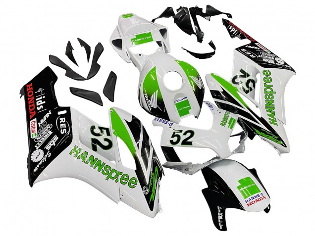 2004-2005 Honda CBR1000RR Motorcycle Fairings - White Green Glossy Black Hannspree 52 Australia