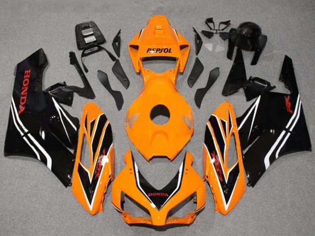 2004-2005 Honda CBR1000RR Motorcycle Fairings - Orange White Glossy Black Stripe Australia