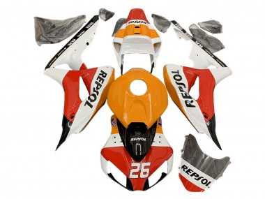 2006-2007 Honda CBR1000RR Motorcycle Fairings - Orange White Red Black Glossy Repsol 26 Australia