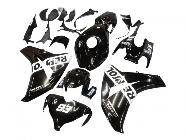 2008-2011 Honda CBR1000RR Motorcycle Fairings - Glossy Black White Repsol 93 Australia