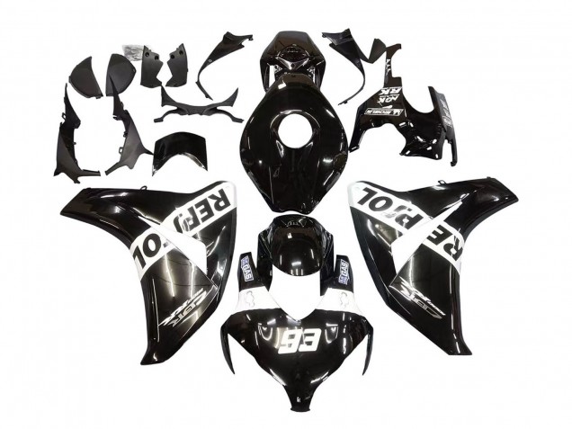 2008-2011 Honda CBR1000RR Motorcycle Fairings - Glossy Black White Repsol 93 Australia
