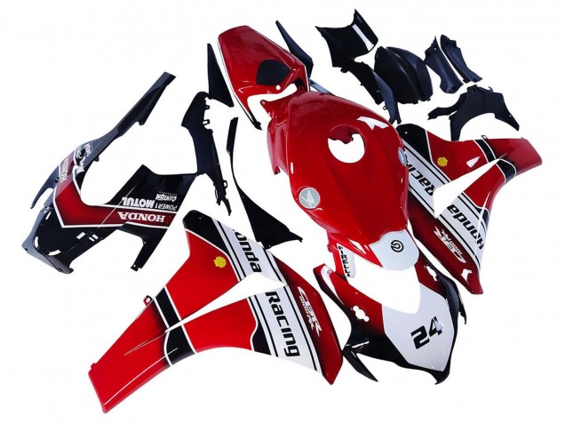 2008-2011 Honda CBR1000RR Motorcycle Fairings - White Red Glossy Black Racing 24 Australia