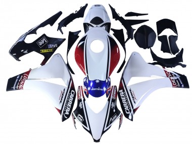2008-2011 Honda CBR1000RR Motorcycle Fairings - White Red Blue Black Star Lee Carrera Australia