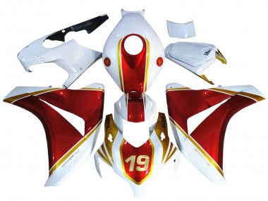 2008-2011 Honda CBR1000RR Motorcycle Fairings - White Red Gold 19 Australia