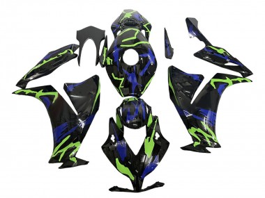 2012-2016 Honda CBR1000RR Motorcycle Fairings - Green Blue Glossy Black Australia