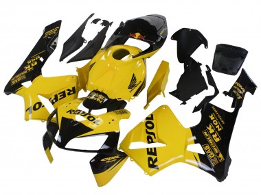 2005-2006 Honda CBR600RR Motorcycle Fairings - Yellow Black Repsol Australia