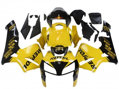 2005-2006 Honda CBR600RR Motorcycle Fairings - Yellow Black Repsol Australia