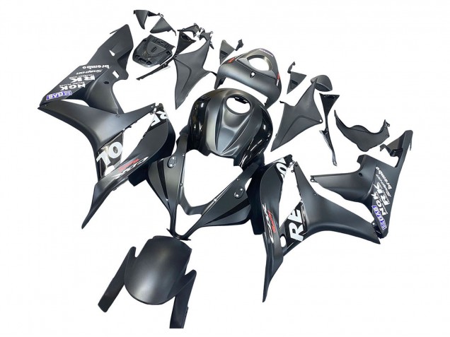 2007-2008 Honda CBR600RR Motorcycle Fairing - Matte Black White Repsol Australia