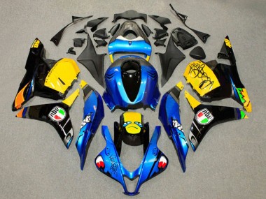 2009-2012 Honda CBR600RR Motorcycle Fairings - Blue Yellow Glossy Black Shark 46 Australia