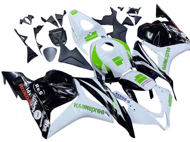2009-2012 Honda CBR600RR Motorcycle Fairings - White Green Glossy Black Hannspree Australia