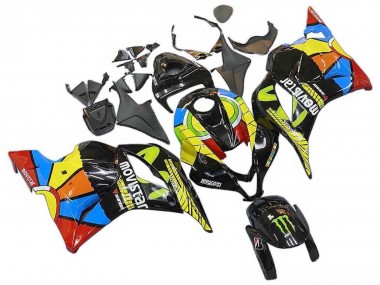 2009-2012 Honda CBR600RR Motorcycle Fairings - Black Multicolor MoviStar Australia