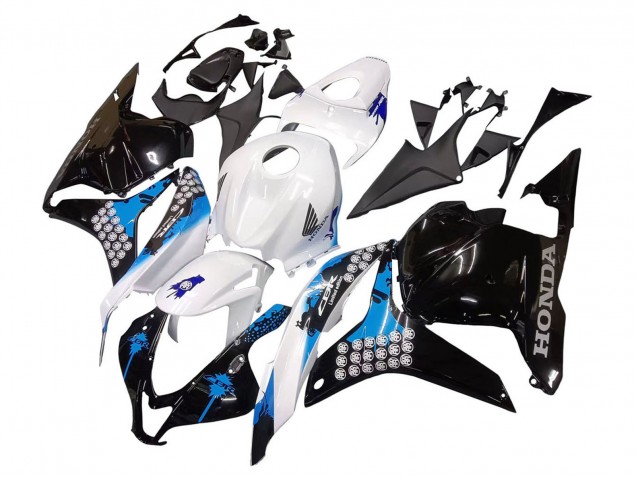 2009-2012 Honda CBR600RR Motorcycle Fairings Kit - White Blue Glossy Black Australia