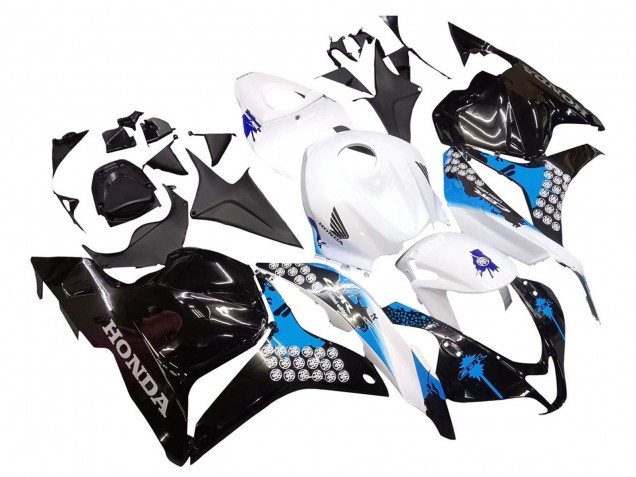 2009-2012 Honda CBR600RR Motorcycle Fairings Kit - White Blue Glossy Black Australia