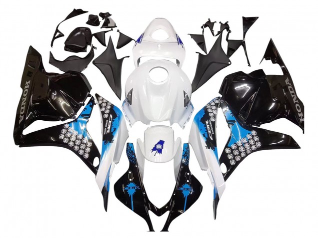 2009-2012 Honda CBR600RR Motorcycle Fairings Kit - White Blue Glossy Black Australia