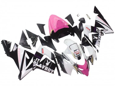 2004-2005 Kawasaki ZX10R Motorcycle Fairings - Black Pink White Playboy Motul Australia