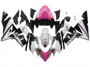 2004-2005 Kawasaki ZX10R Motorcycle Fairings - Black Pink White Playboy Motul Australia