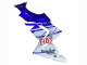 2004-2005 Kawasaki ZX10R Motorcycle Fairings - Glossy Blue White Fiat Motul Australia