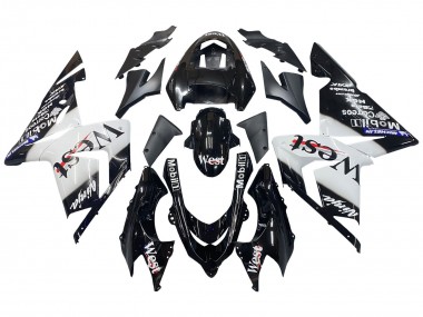 2004-2005 Kawasaki ZX10R Motorcycle Fairings - White Black West Ninja Australia