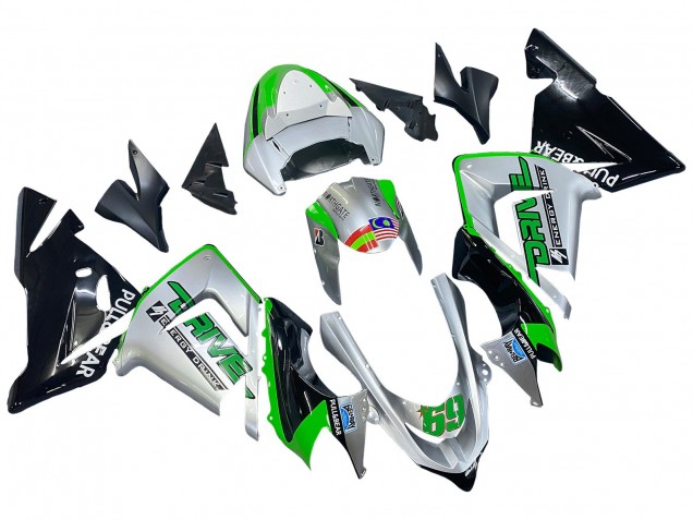 2004-2005 Kawasaki ZX10R Motorcycle Fairings - Green Silver Black 69 Australia
