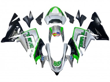 2004-2005 Kawasaki ZX10R Motorcycle Fairings - Green Silver Black 69 Australia