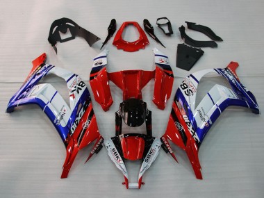 2011-2015 Kawasaki ZX10R Motorcycle Fairings - White Blue Red Black SBK Maxxis Australia
