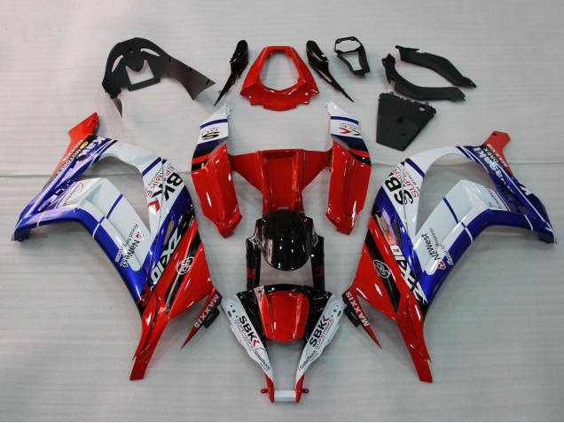 2011-2015 Kawasaki ZX10R Motorcycle Fairings - White Blue Red Black SBK Maxxis Australia