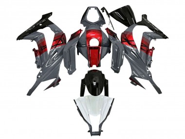 2011-2015 Kawasaki ZX10R Motorcycle Fairings - Grey RED Glossy Black Australia