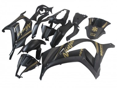 2011-2015 Kawasaki ZX10R Motorcycle Fairings - Matte Black Gold Snow Elf Australia