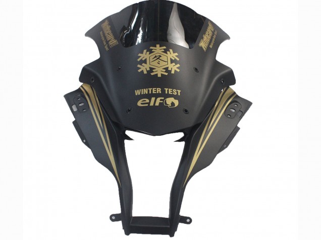 2011-2015 Kawasaki ZX10R Motorcycle Fairings - Matte Black Gold Snow Elf Australia